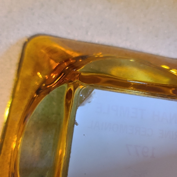 Sold! 1977 Presque Isle Me. ANAH Temple Shriner Ceremonial Amber Glass Ash Tray. - Picture 5 of 5